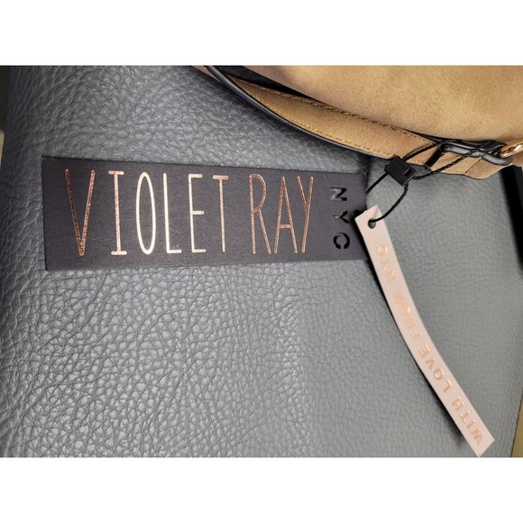 New Violet Ray Purse Tan Faux Leather Lasercut Crossbody Shoulder Bag - Picture 10 of 10
